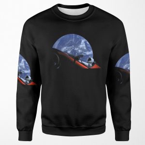 Starman In Tesla Roadster In Space All-over-print Unisex Sweatshirt