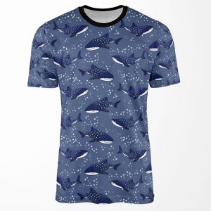 Starry Whale Sharks Dark Version All-over-print T-shirt