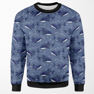 Starry Whale Sharks Dark Version All-over-print Unisex Sweatshirt