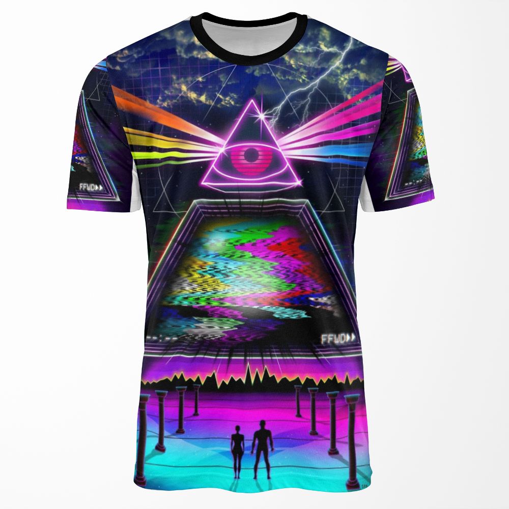 Static Intelligence Vhs 80S Retro Glitch All-over-print T-shirt