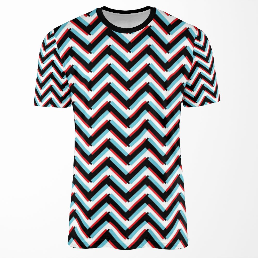 Stereoscopic Chevron All-over-print T-shirt