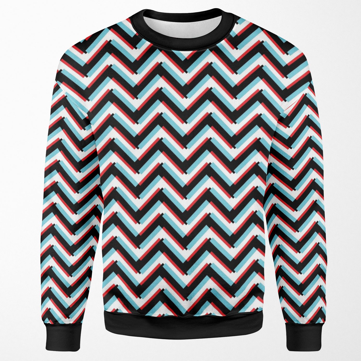 Stereoscopic Chevron All-over-print Unisex Sweatshirt