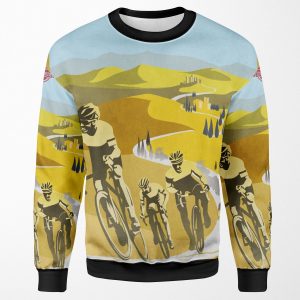 Strade Bianche Retro Cycling Art All-over-print Unisex Sweatshirt