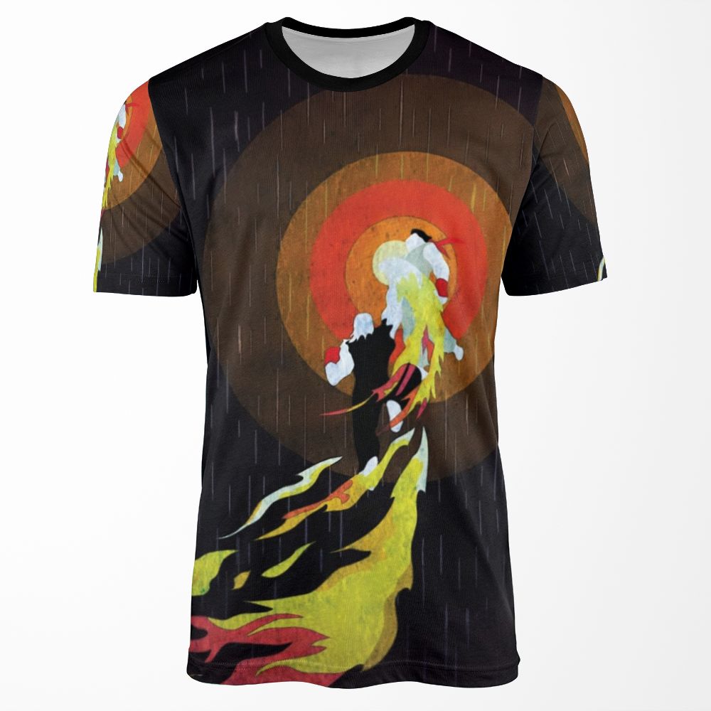 Street Fighter Ken Flaming Shoryuken All-over-print T-shirt