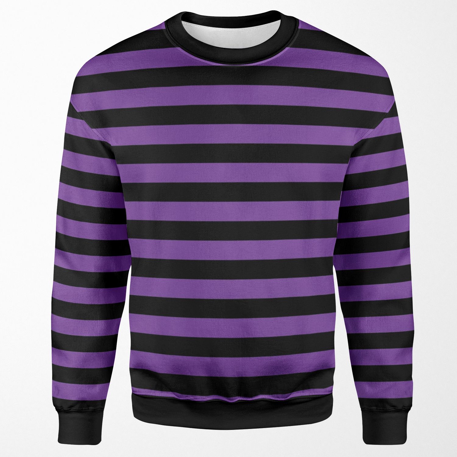 Stripes Purple Black All-over-print Unisex Sweatshirt