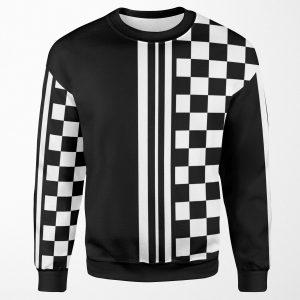 Stylish Black And White Ska Inspired All-over-print Unisex Sweatshirt