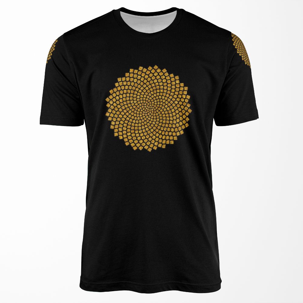 Sunflower Seed Fibonacci Spiral Golden Ratio Math Geometry All-over-print T-shirt