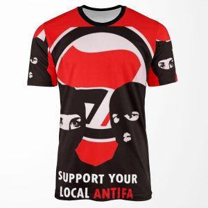 Support Your Local Antifa Anti Fascist Action All-over-print T-shirt