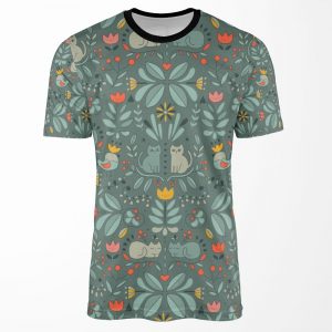 Swedish Folk Cats All-over-print T-shirt