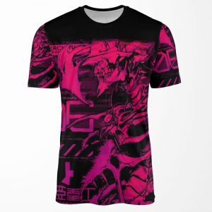 Synthetic Human Neon Biomega Inspired Graphic All-over-print T-shirt