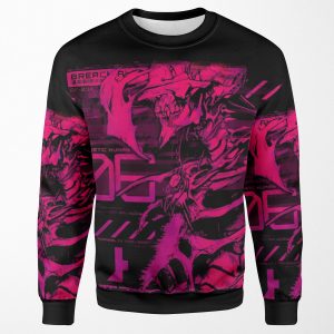 Synthetic Human Neon Biomega Inspired Graphic All-over-print Unisex Sweatshirt