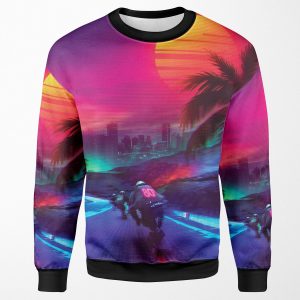Synthwave Midnight Outrun All-over-print Unisex Sweatshirt