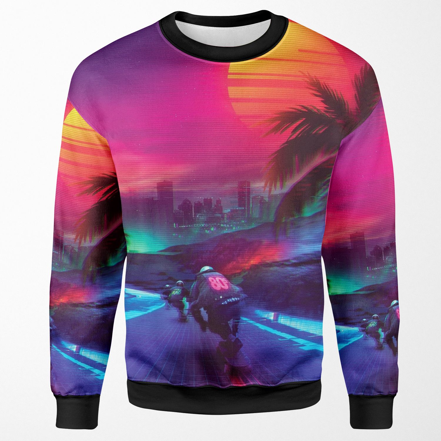 Synthwave Midnight Outrun All-over-print Unisex Sweatshirt
