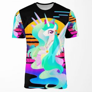 Synthwave Princess Celestia All-over-print T-shirt