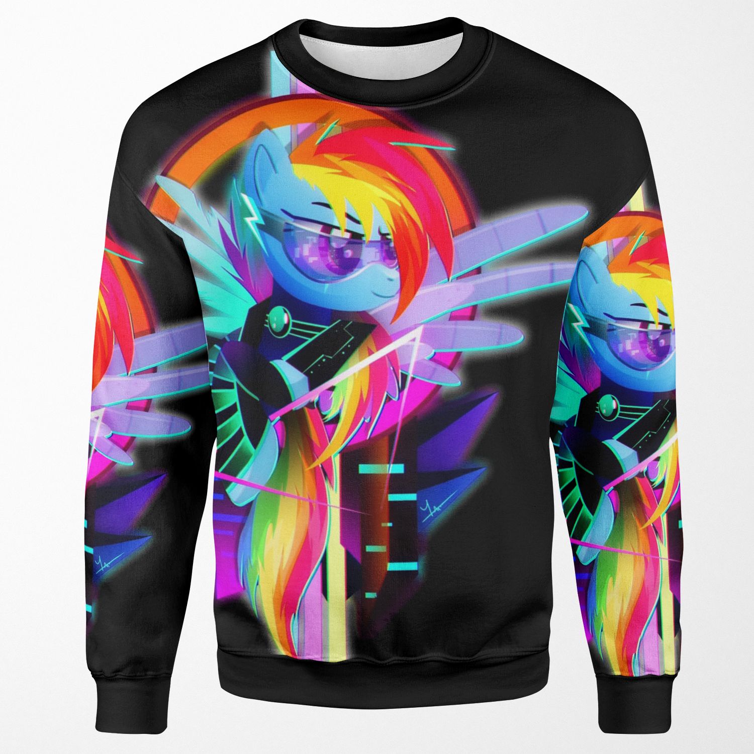 Synthwave Rainbow Dash All-over-print Unisex Sweatshirt