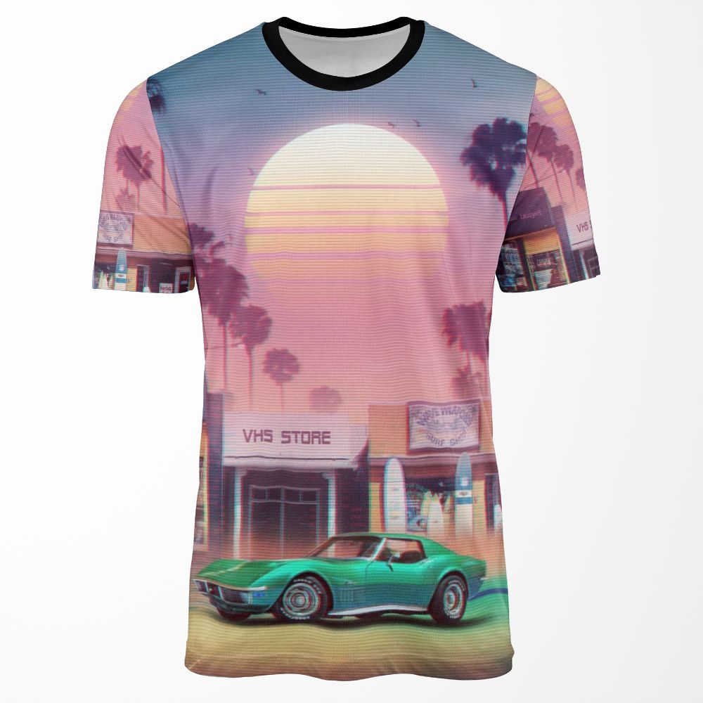 Synthwave Sunset Drive All-over-print T-shirt