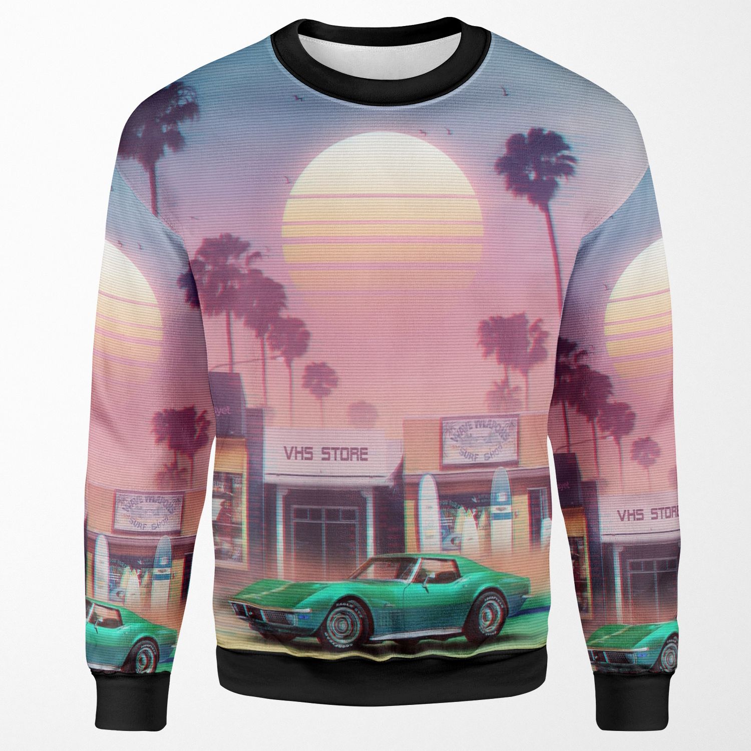 Synthwave Sunset Drive All-over-print Unisex Sweatshirt