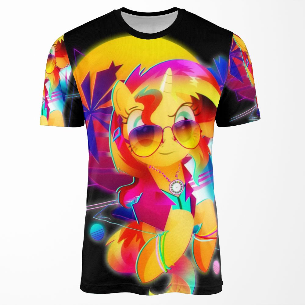 Synthwave Sunset Shimmer All-over-print T-shirt