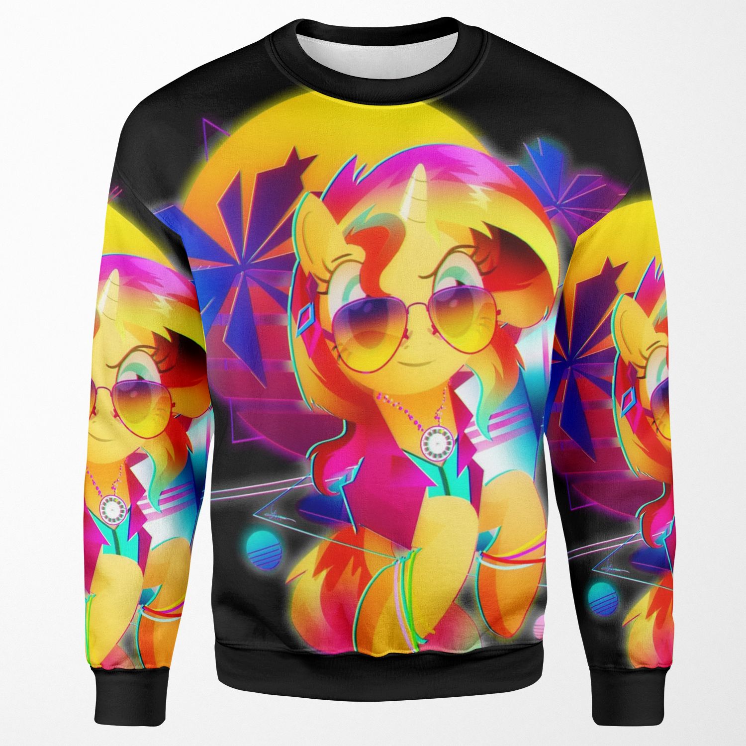 Synthwave Sunset Shimmer All-over-print Unisex Sweatshirt