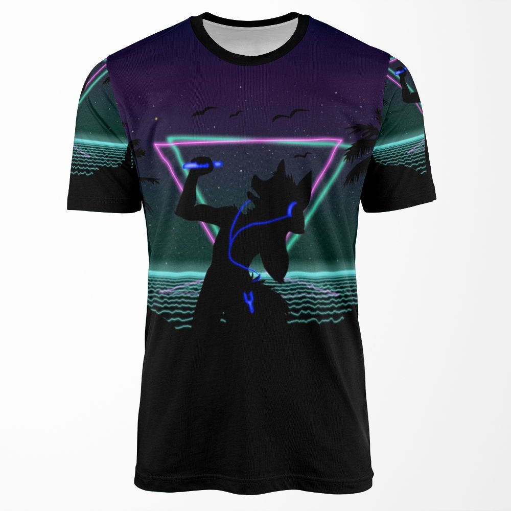 Synthwave Wolf All-over-print T-shirt