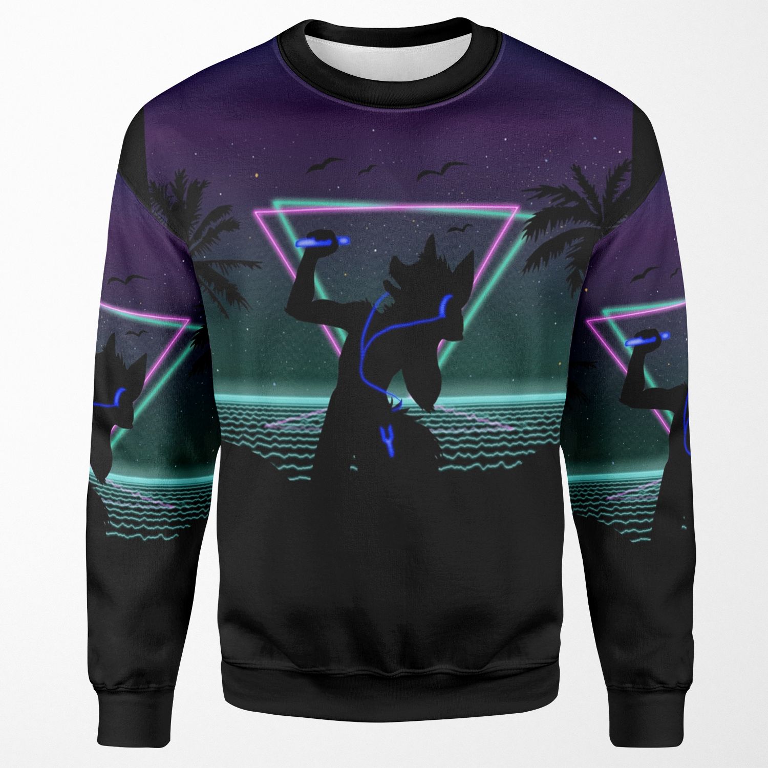 Synthwave Wolf All-over-print Unisex Sweatshirt