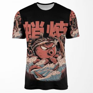 Takoyaki Attack Black Version All-over-print T-shirt