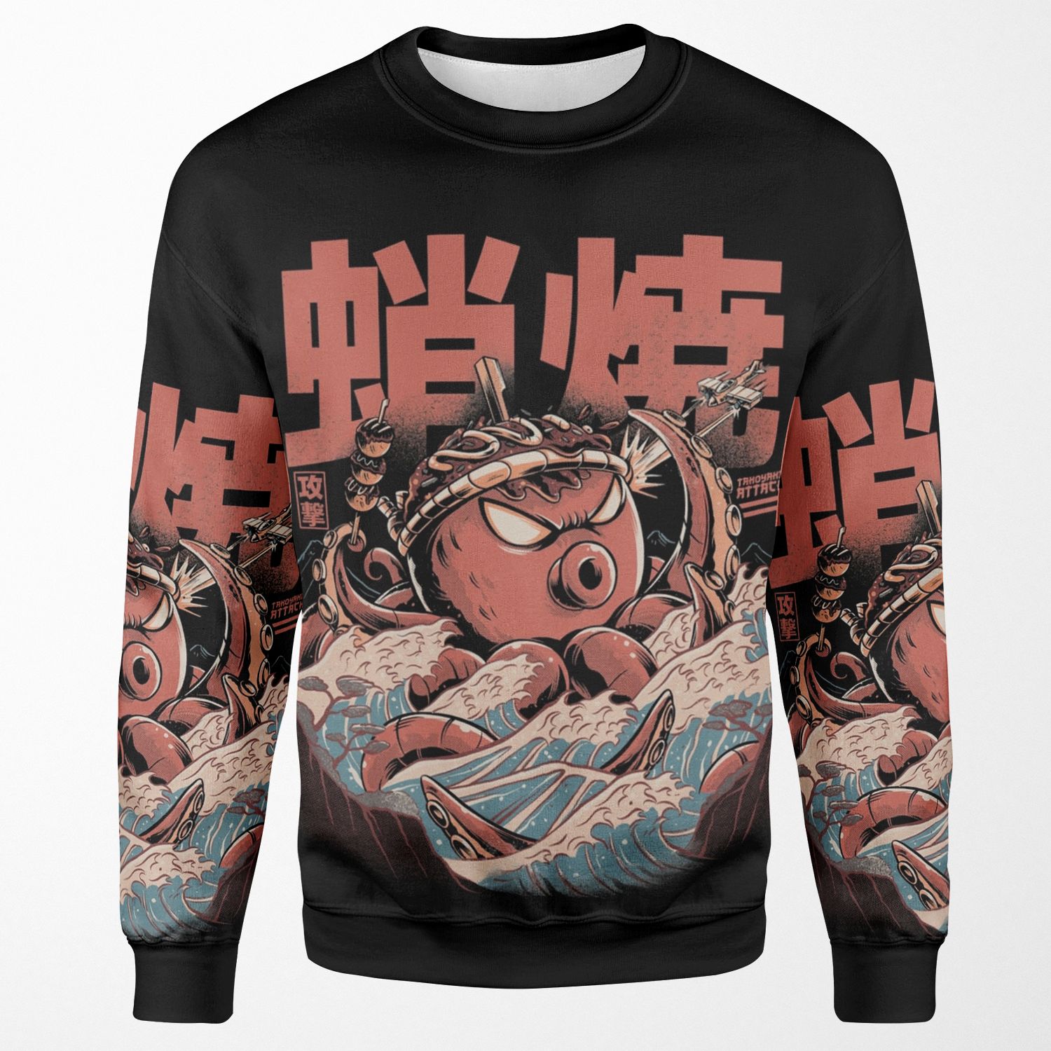 Takoyaki Attack Black Version All-over-print Unisex Sweatshirt