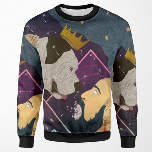 Tarot Major Arcana 00 The Fool Long Hair Man With A Dog All-over-print Unisex Sweatshirt