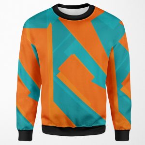 Teal And Orange Abstract Art All-over-print Unisex Sweatshirt