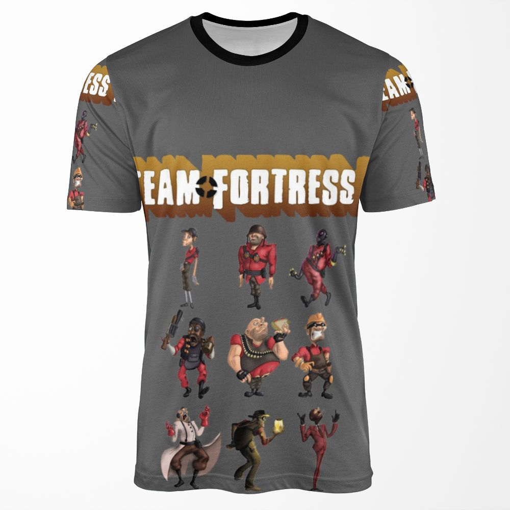 Team Fortress 2 All Characters Classes With Tf2 Logo All-over-print T-shirt