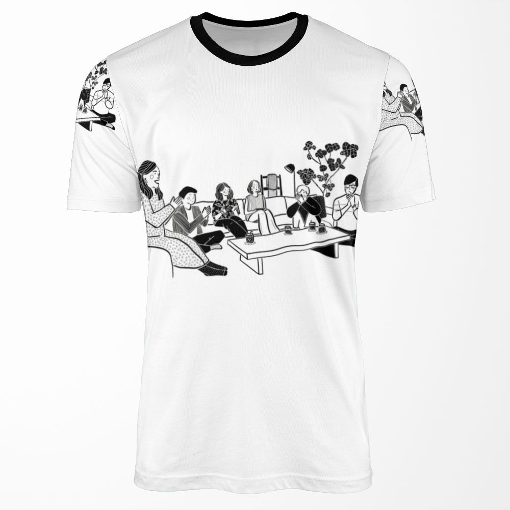 Terrace House Line Art All-over-print T-shirt
