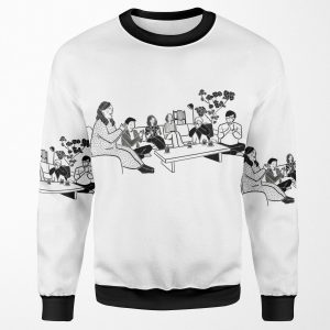 Terrace House Line Art All-over-print Unisex Sweatshirt