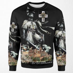 Teutonic Knight With Coat Of Arms And Marienburg Castle All-over-print Unisex Sweatshirt