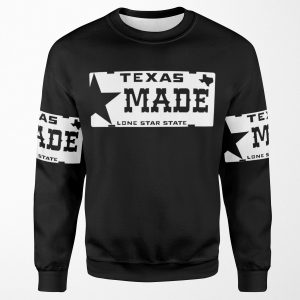 Texas Made Lone Star License Plate All-over-print Unisex Sweatshirt