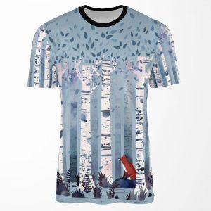 The Birches In Blue All-over-print T-shirt