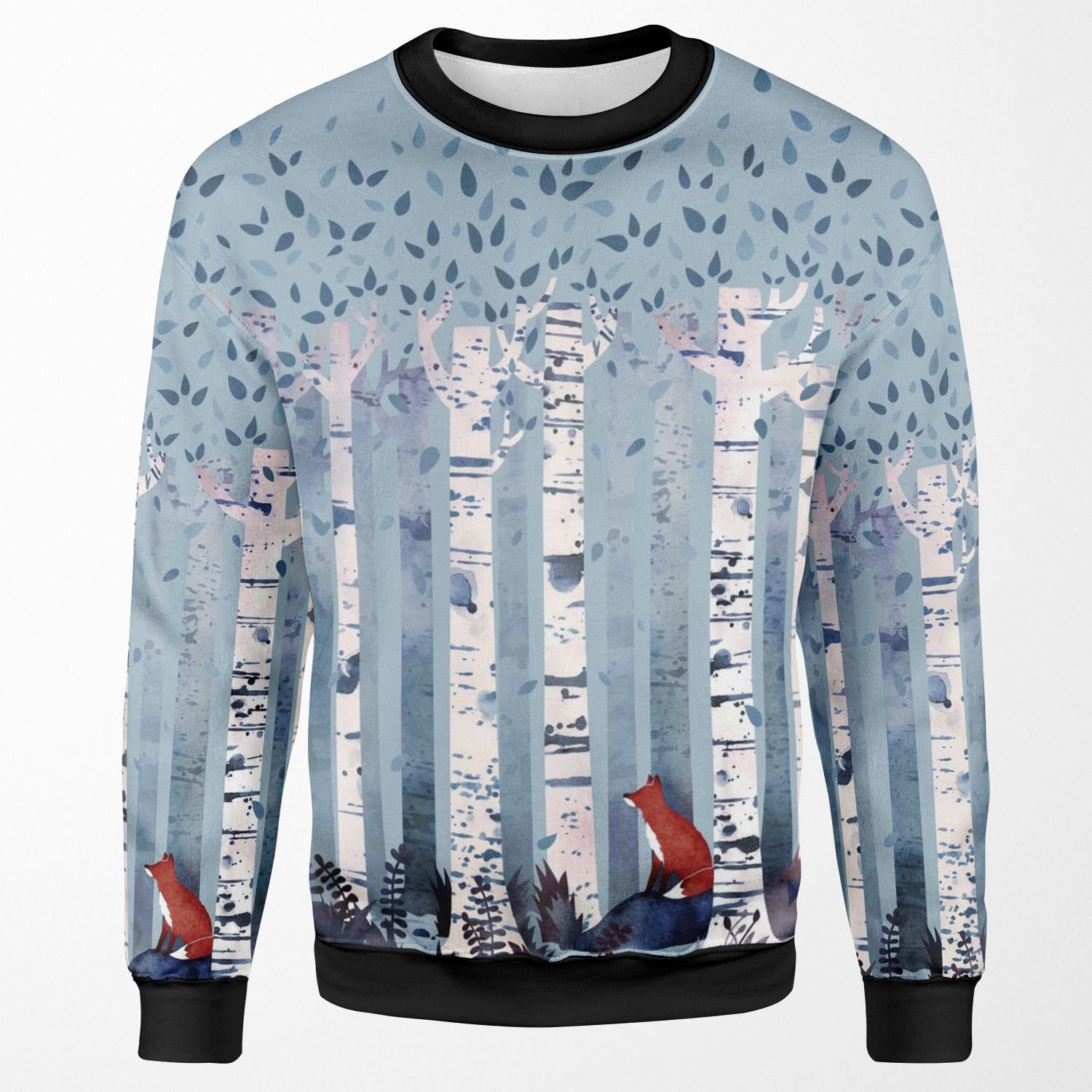 The Birches In Blue All-over-print Unisex Sweatshirt