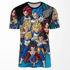 The Evolution Of Prince Vegeta All-over-print T-shirt