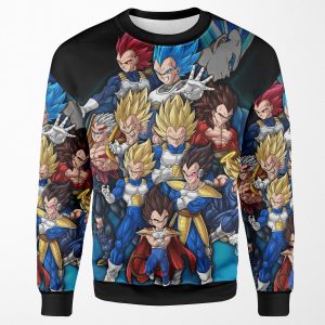 The Evolution Of Prince Vegeta All-over-print Unisex Sweatshirt