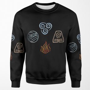 The Four Elements Avatar Symbols All-over-print Unisex Sweatshirt