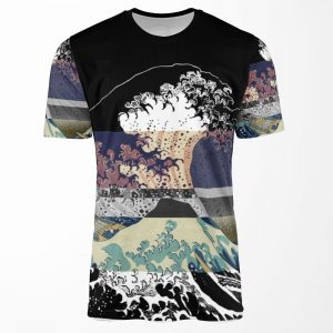The Great Wave Color Glitch All-over-print T-shirt