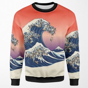 The Great Wave Of Pug All-over-print Unisex Sweatshirt