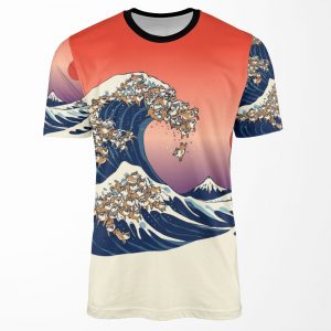 The Great Wave Of Shiba Inu All-over-print T-shirt