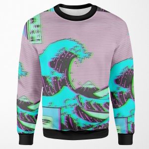 The Great Wave Off Vaporwave Kanagawa All-over-print Unisex Sweatshirt