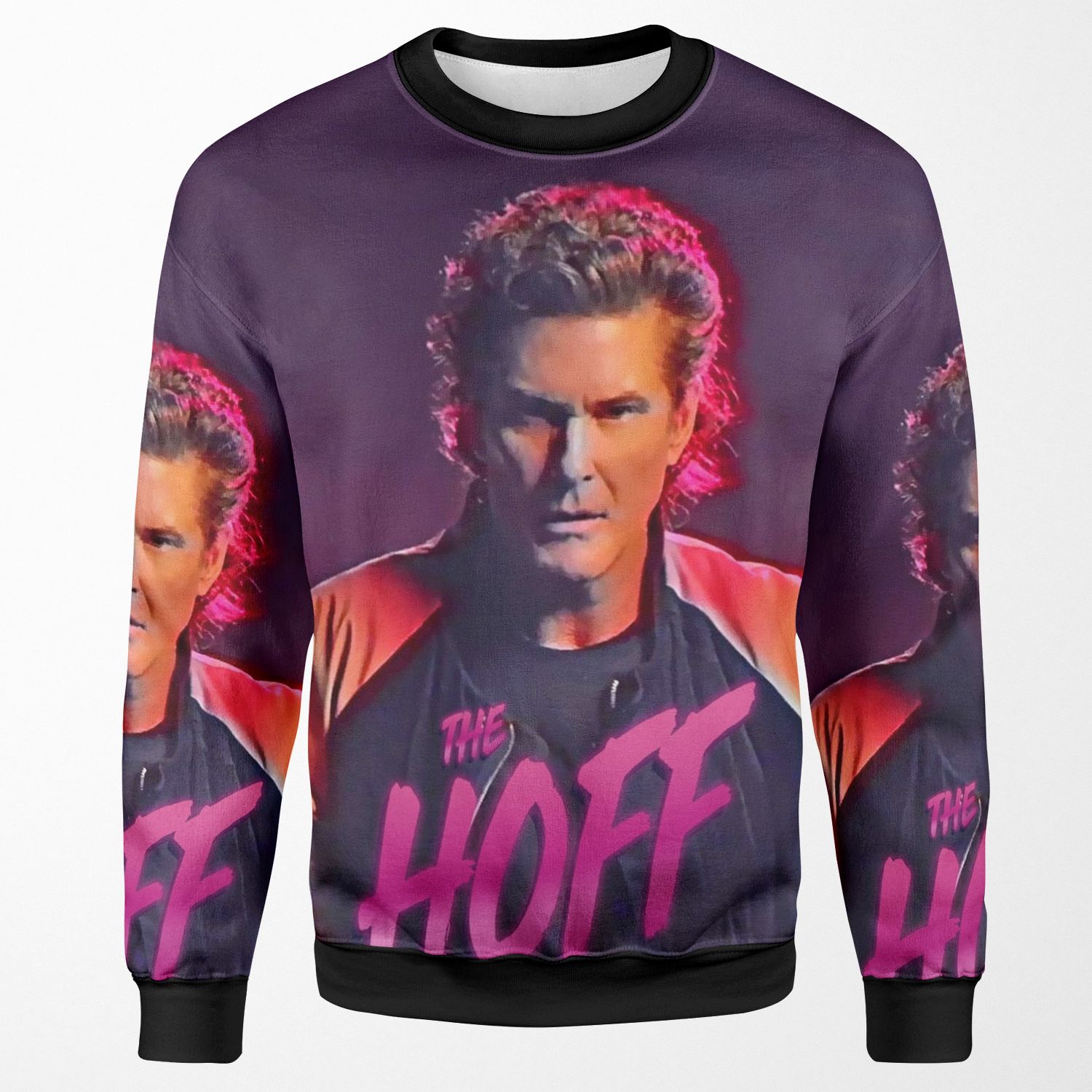 The Hoff David Hasselhoff Retro Allover Patten All-over-print Unisex Sweatshirt