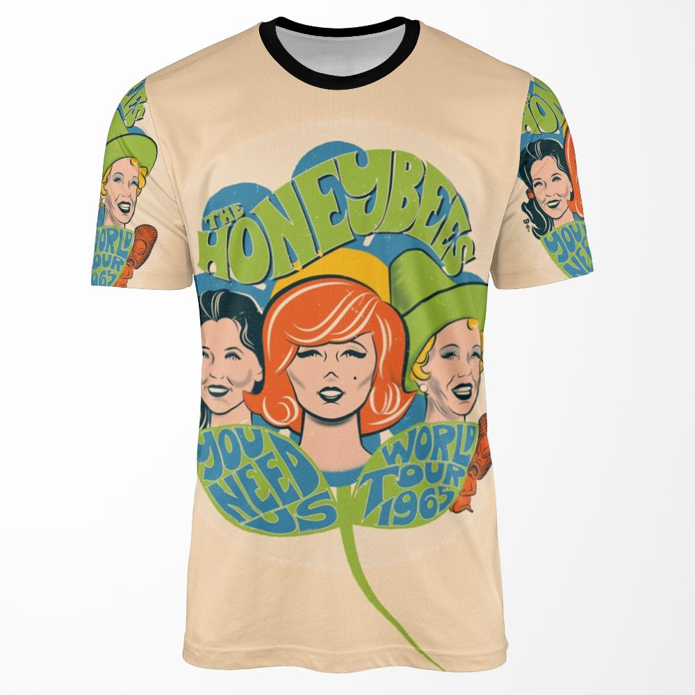 The Honeybees World Tour 1965 Faded Version All-over-print T-shirt