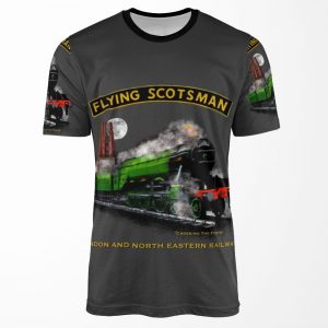 The Legendary Flying Scotsman Over The Forth Steam Train By Motormaniac All-over-print T-shirt