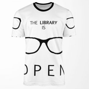 The Library Is Open All-over-print T-shirt