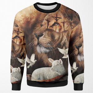 The Lion Of Judah And The Lamb Of God All-over-print Unisex Sweatshirt