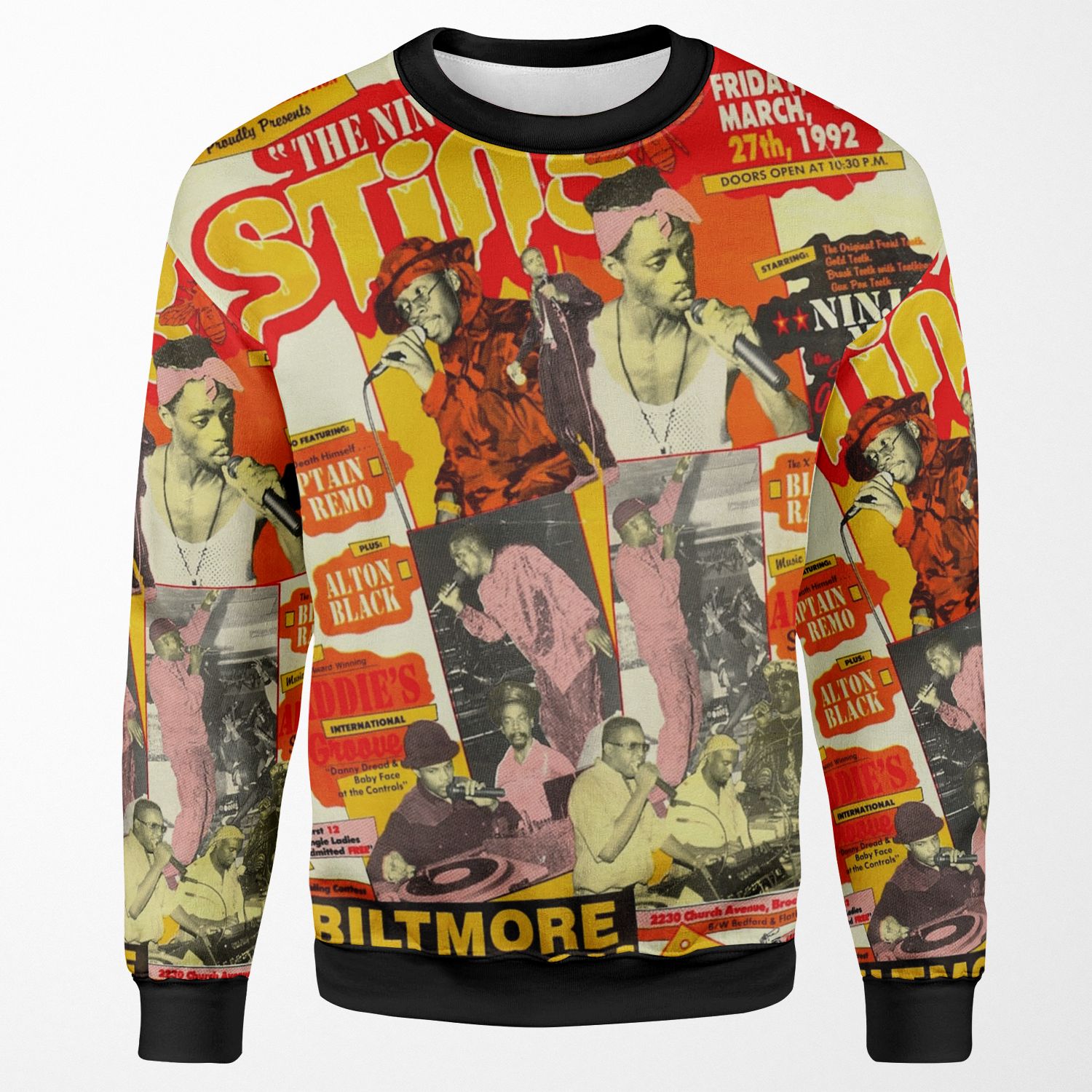 The Ninja Sting Ninja Man At Biltmore Ballroom Dancehall Flyer All-over-print Unisex Sweatshirt