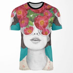 The Optimist Rose Tinted Glasses All-over-print T-shirt